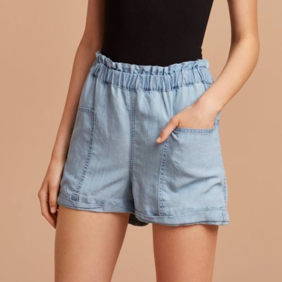 Aritzia Pants - Community - Chambray Doddridge High Waisted Shorts